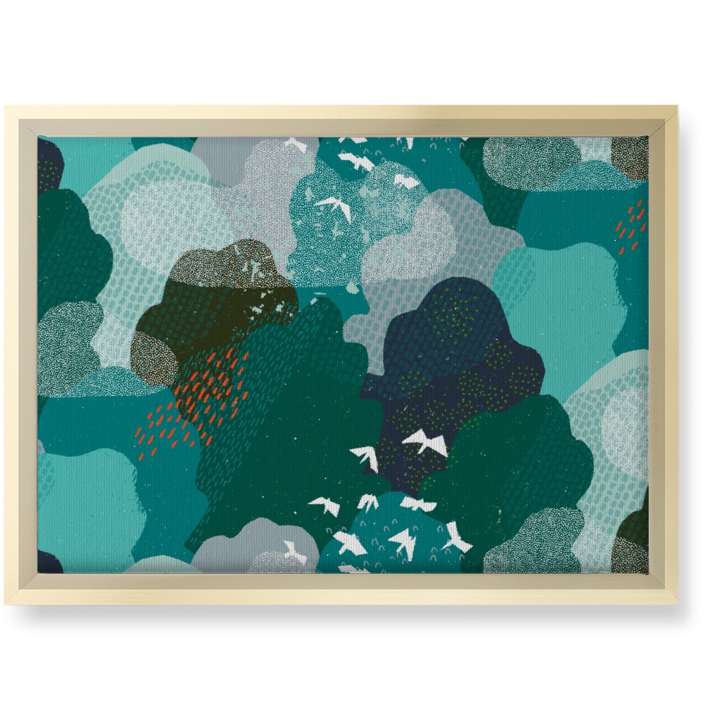 Forest Bird's Eye View - Green Wall Art, Gold, Single piece, Canvas, 10x14, Green, Classic Green