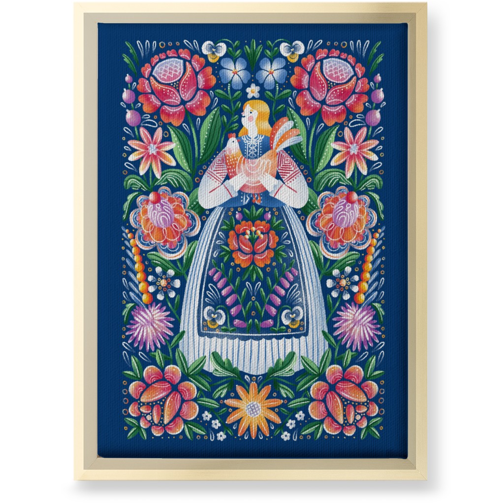 Belarusian Folk Art - Multi Wall Art, Gold, Single piece, Canvas, 10x14, Multicolor