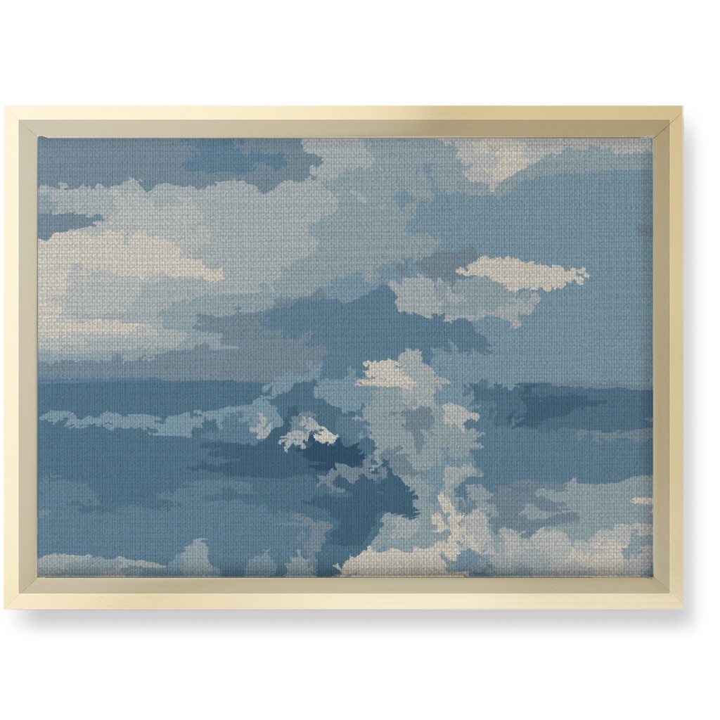 Rough Seas in My Dreams - Blue Wall Art, Gold, Single piece, Canvas, 10x14, Blue