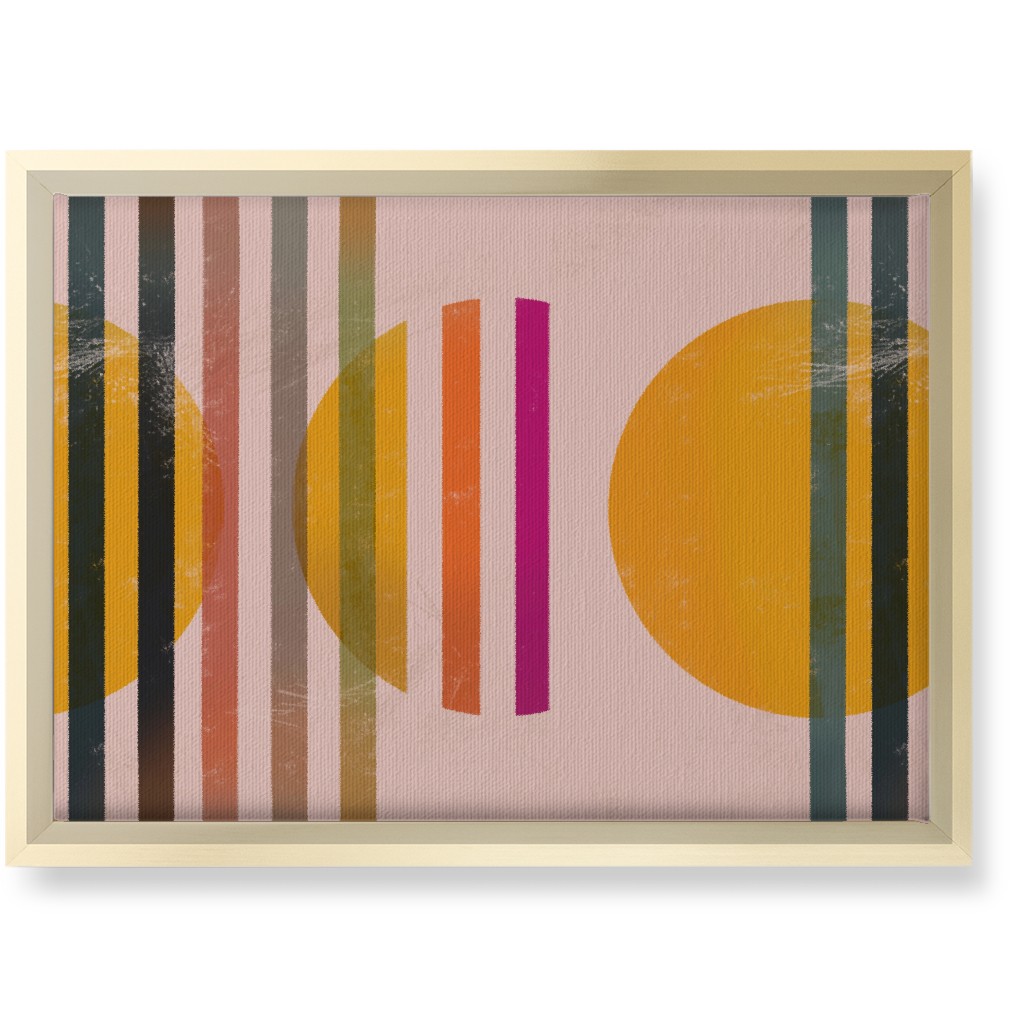 Abstract Cali Sunset - Multi on Pink Wall Art, Gold, Single piece, Canvas, 10x14, Multicolor