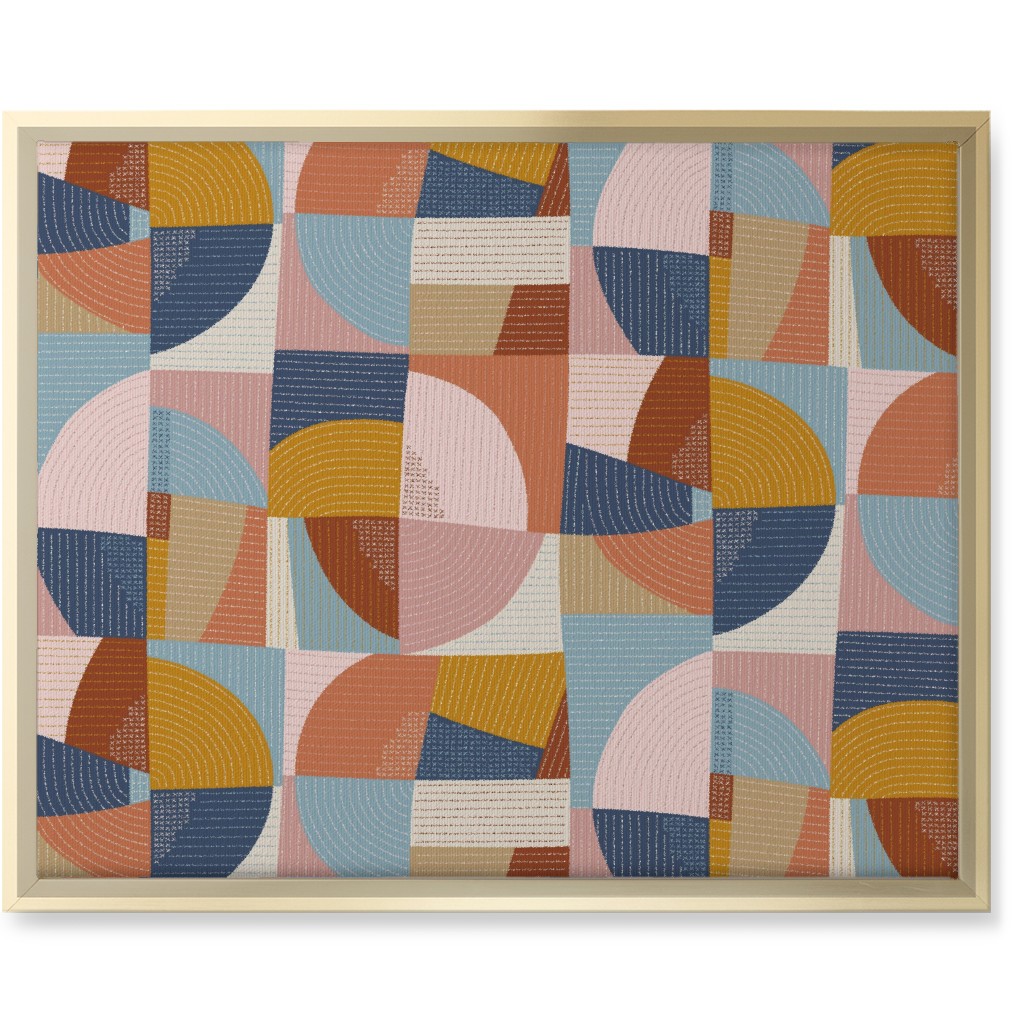 Modern Patchwork - Multi Wall Art, Gold, Single piece, Canvas, 16x20, Multicolor