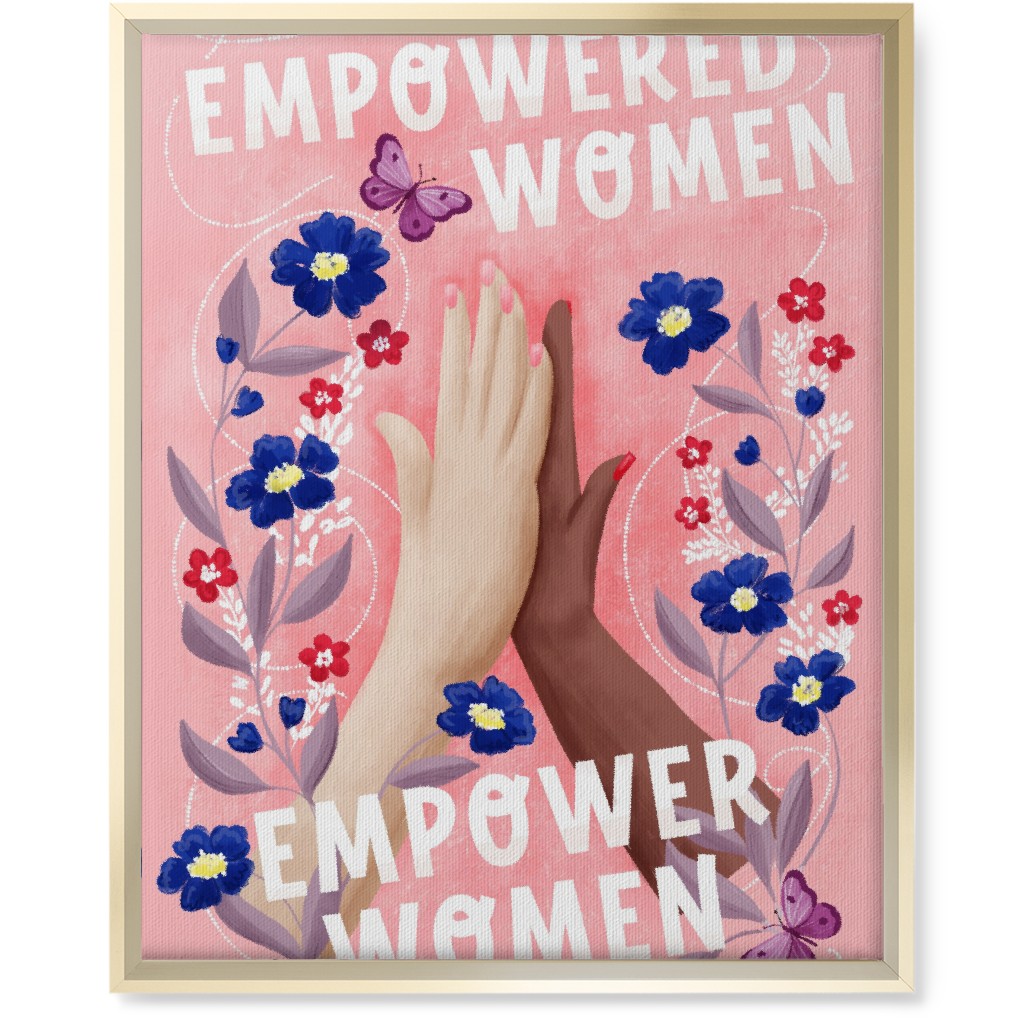 Empowered Women Empower Women - Pink Wall Art, Gold, Single piece, Canvas, 16x20, Pink, Bright Pink