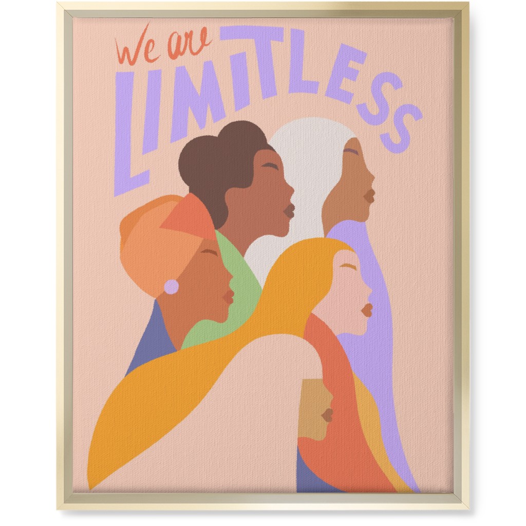 Limitless Woman - Bright Pastels Wall Art, Gold, Single piece, Canvas, 16x20, Pink, Bright Pink