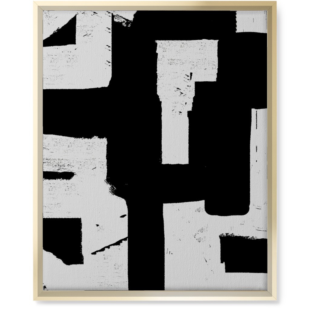 Metropolitan - Neutral Wall Art, Gold, Single piece, Canvas, 16x20, Black