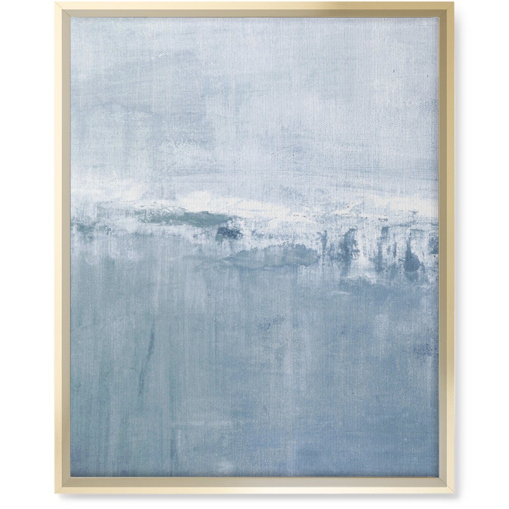Left Tranquil Diptych - Blue Wall Art, Gold, Single piece, Canvas, 16x20, Blue