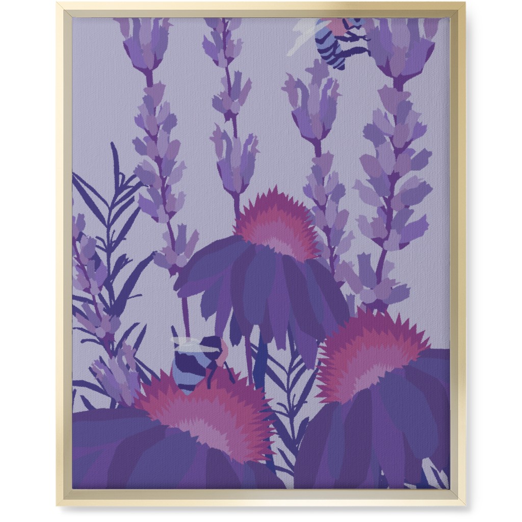 Lavender Fields - Purple Wall Art, Gold, Single piece, Canvas, 16x20, Purple, Purple