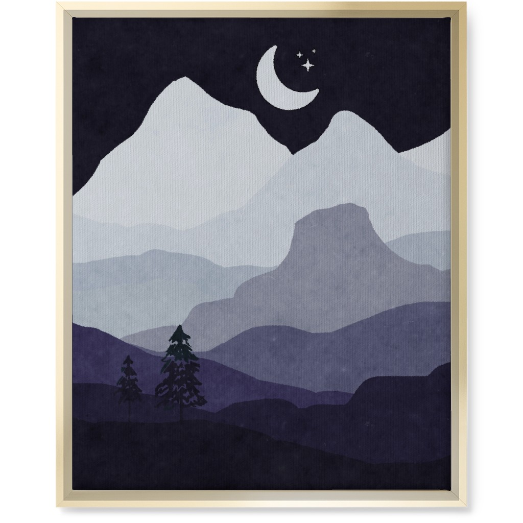 Mountain View Wall Art, Gold, Single piece, Canvas, 16x20, Purple