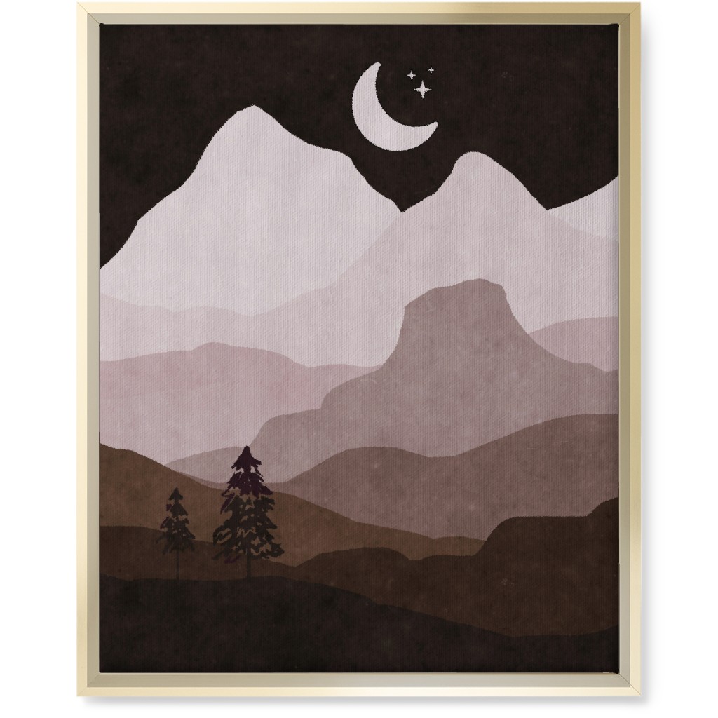 Mountain View Wall Art, Gold, Single piece, Canvas, 16x20, Brown
