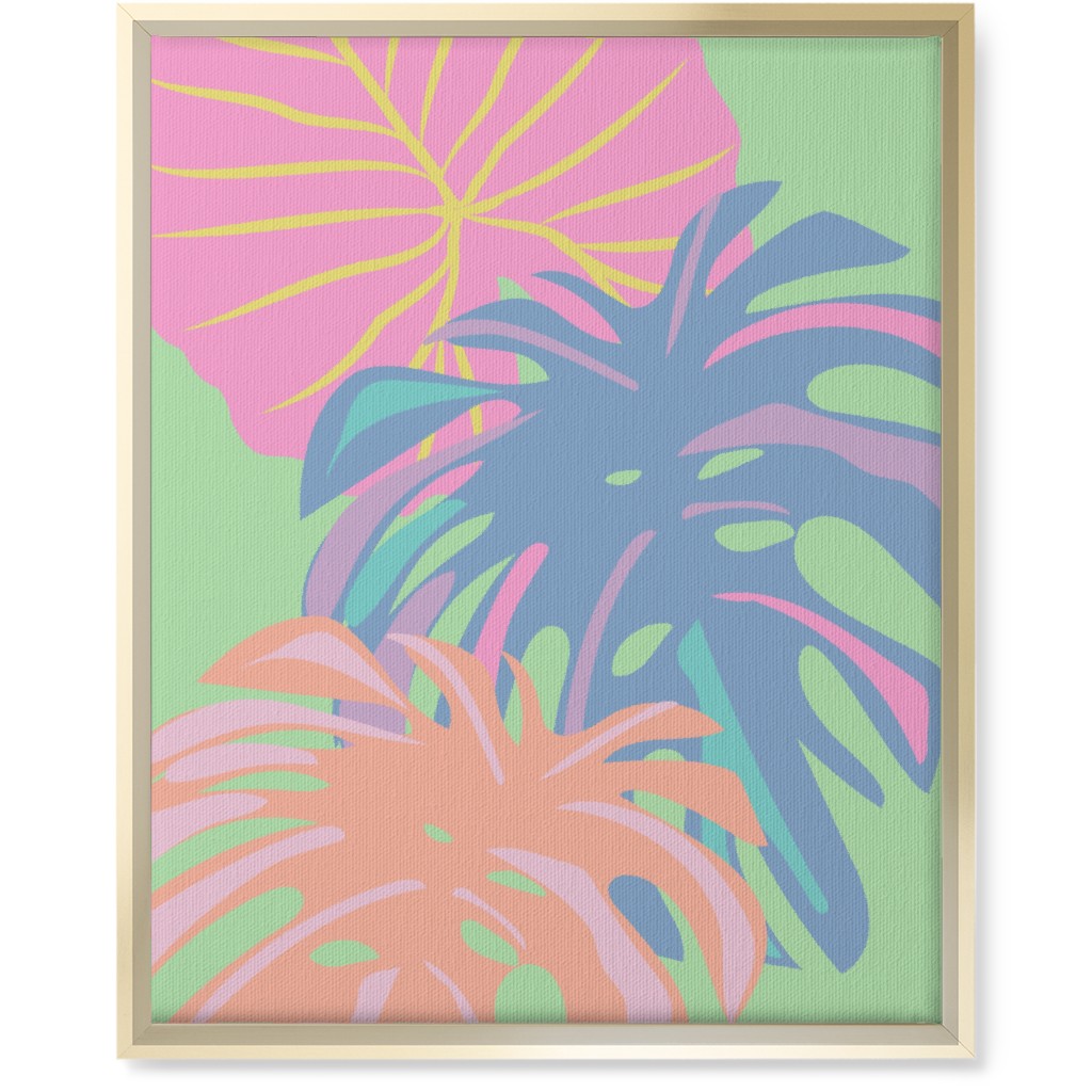 Bold Tropical Leaves - Multi Wall Art, Gold, Single piece, Canvas, 16x20, Multicolor
