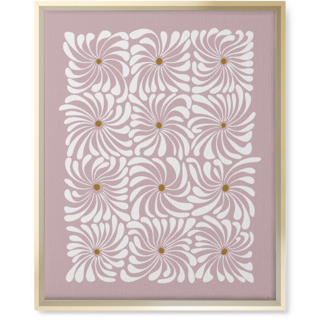 Mod Daisy Grid Wall Art, Gold, Single piece, Canvas, 16x20, Pink, Whisper
