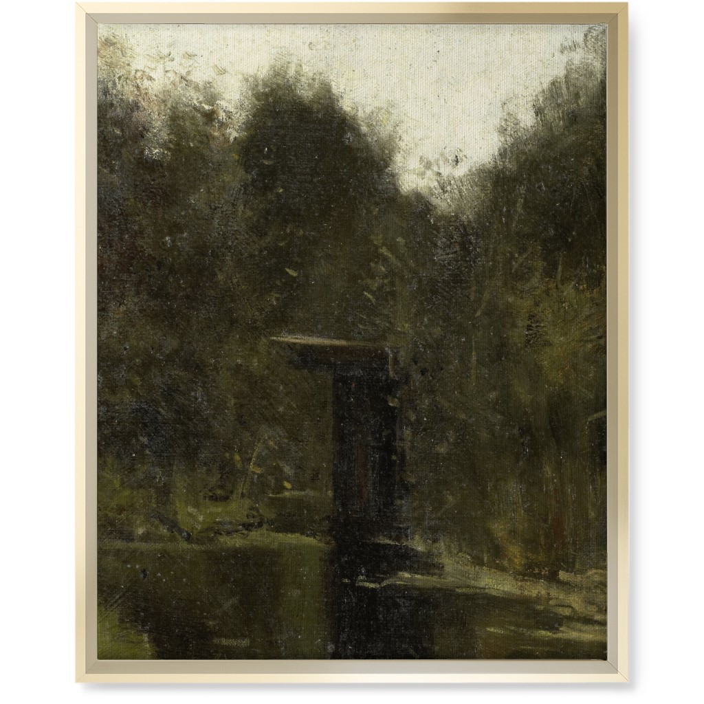 Moody Corner Pond Wall Art, Gold, Single piece, Canvas, 16x20, Green