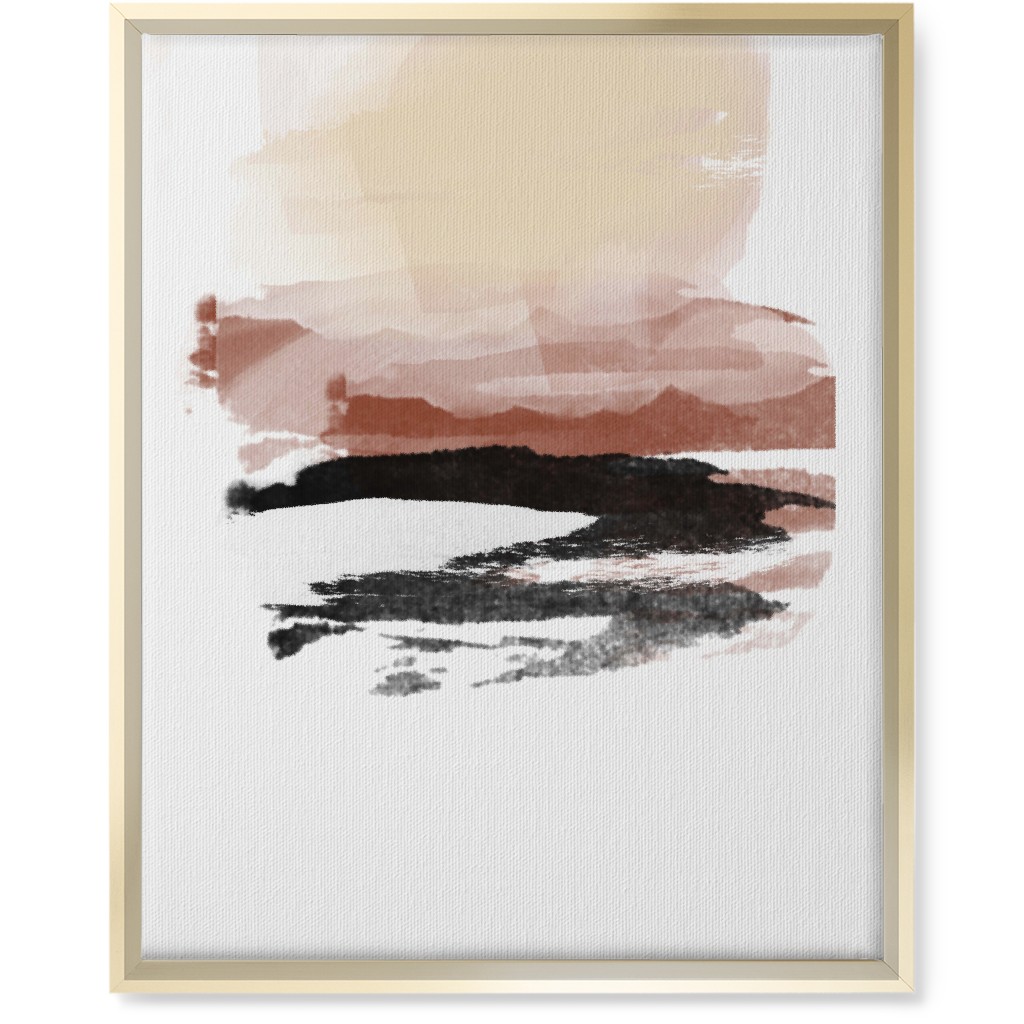 Abstract Sunset - Multi Wall Art, Gold, Single piece, Canvas, 16x20, Pink, Bright Pink