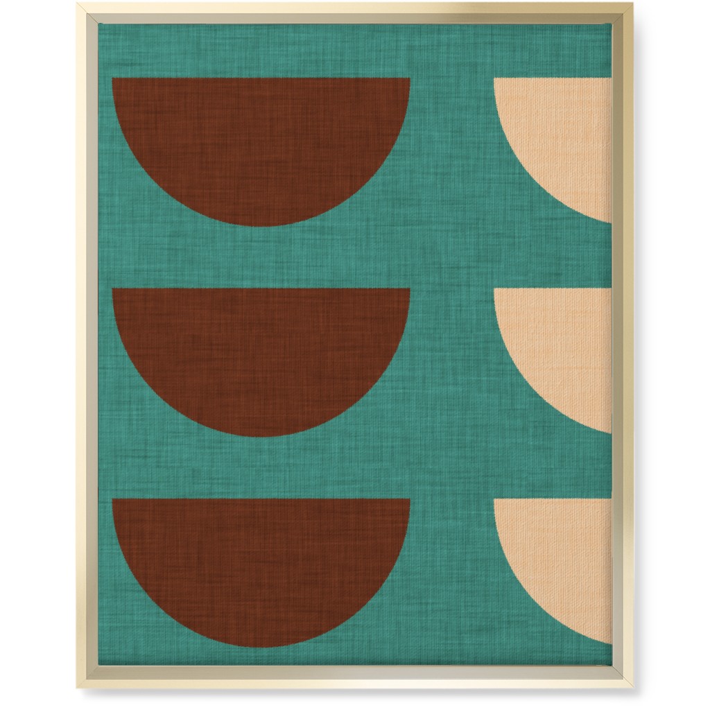 Half Moon Wall Art, Gold, Single piece, Canvas, 16x20, Blue, Tidal Wave