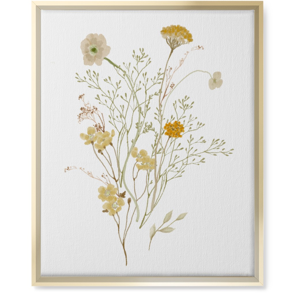 Picked Wildflowers - Yellow Wall Art, Gold, Single piece, Canvas, 16x20, Yellow