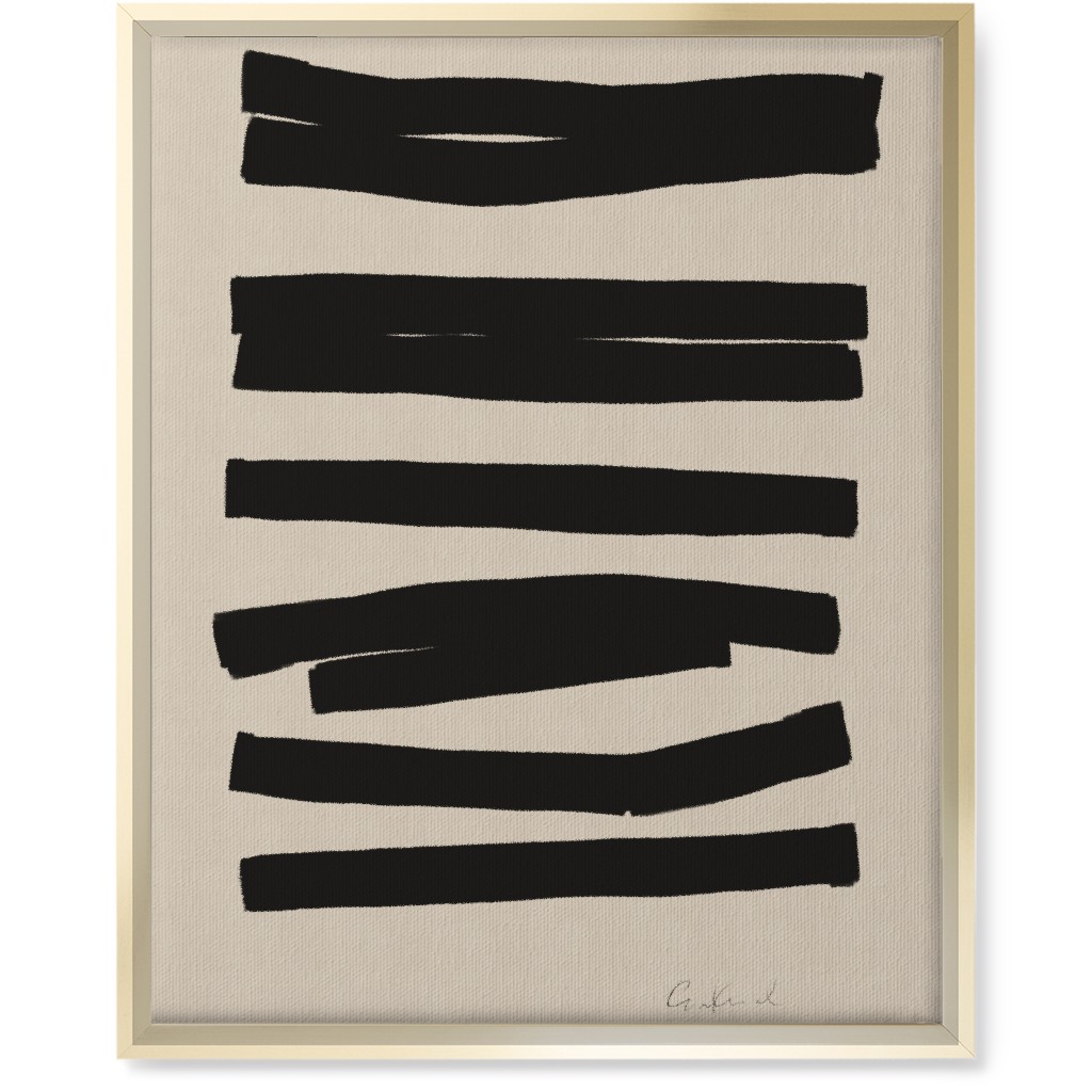 Bold Stripes Abstract Ii Wall Art, Gold, Single piece, Canvas, 16x20, Black, Charcoal