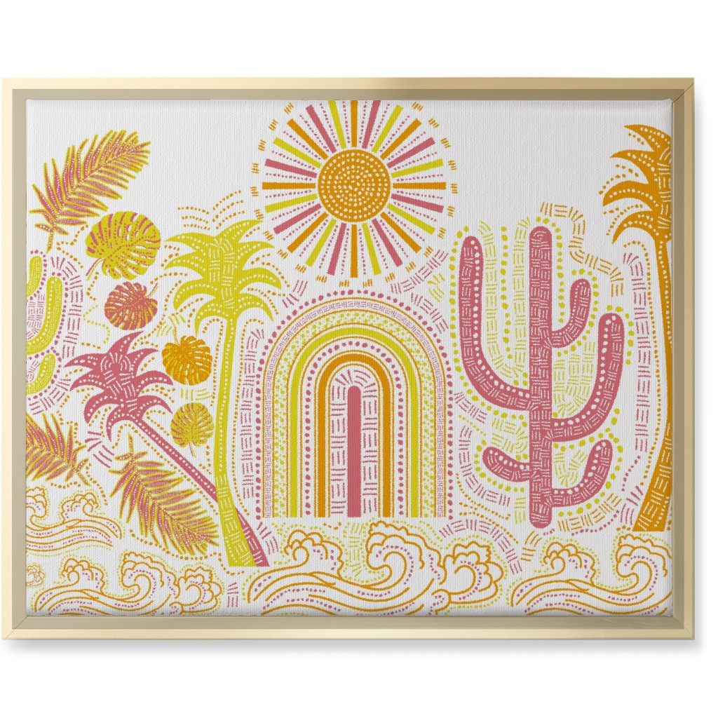 Optimistic Full Sunny Summer - Warm Wall Art, Gold, Single piece, Canvas, 16x20, Multicolor