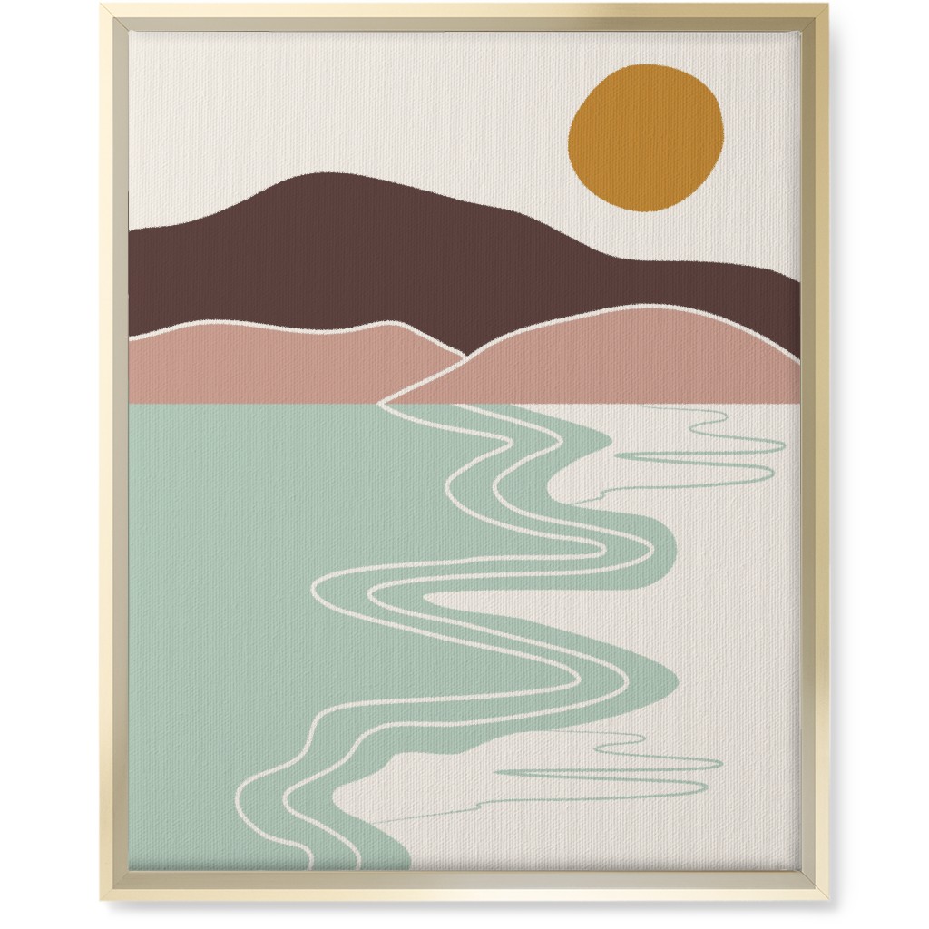 Minimal Beach - Earth Tones Multi Wall Art, Gold, Single piece, Canvas, 16x20, Multicolor