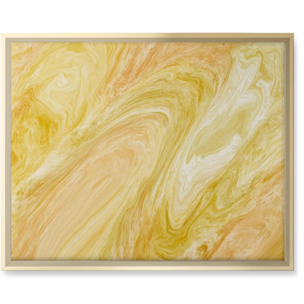 Abstract Acrylic Pour - Yellow Wall Art, Gold, Single piece, Canvas, 16x20, Yellow, Classic Yellow