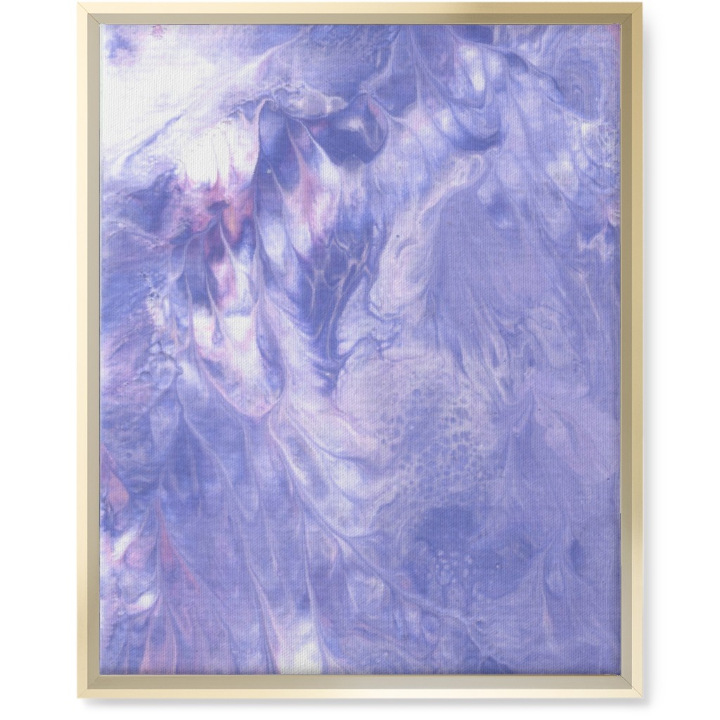 Acrylic Pour - Purple Wall Art, Gold, Single piece, Canvas, 16x20, Purple