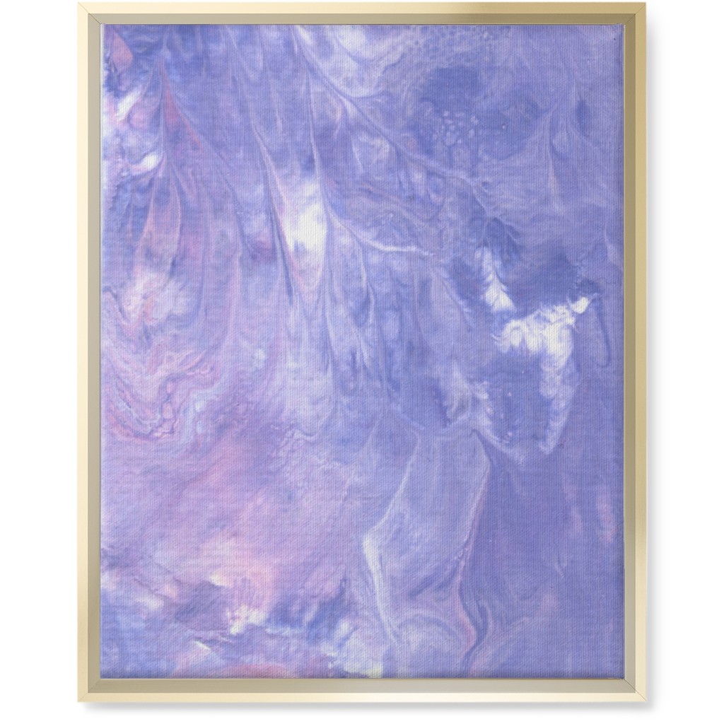 Acrylic Pour Abstract - Purple Wall Art, Gold, Single piece, Canvas, 16x20, Purple, Purple