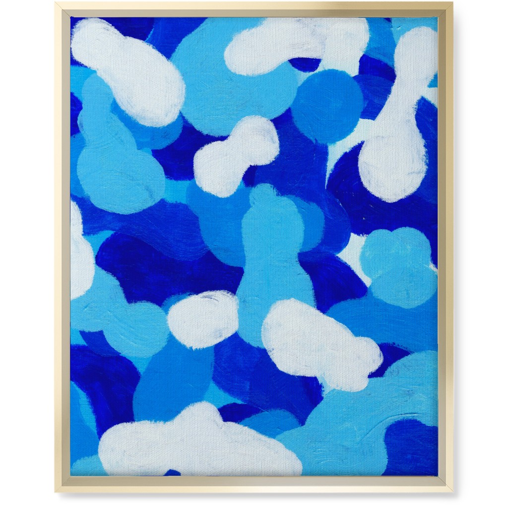 Abstract Cloud - Blue Wall Art, Gold, Single piece, Canvas, 16x20, Blue, True Blue