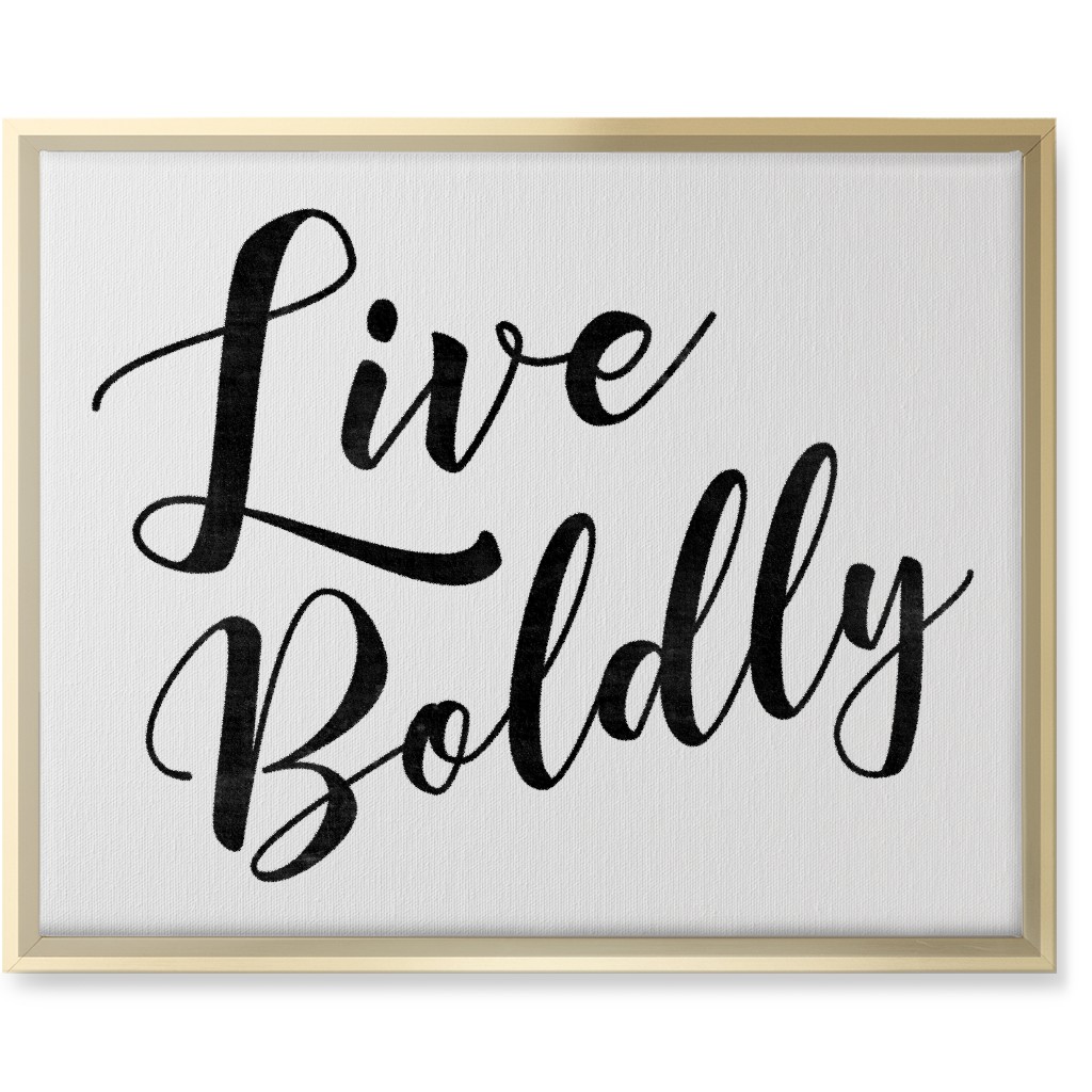 Live Boldly - Neutral Wall Art, Gold, Single piece, Canvas, 16x20, White