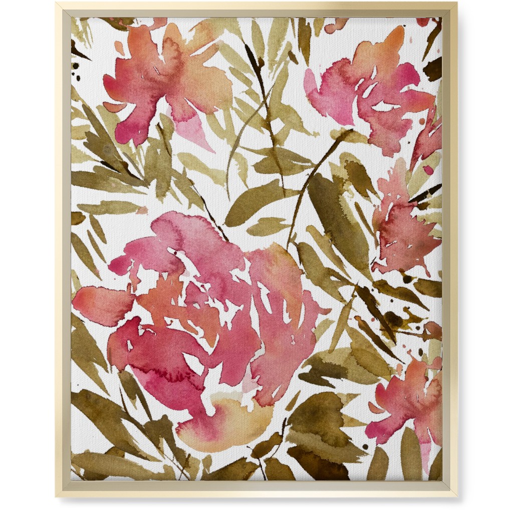 Bewildered - Pink and Green Wall Art, Gold, Single piece, Canvas, 16x20, Pink, Bright Pink