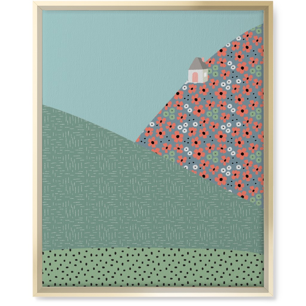 Floral Landscapes Wall Art, Gold, Single piece, Canvas, 16x20, Green