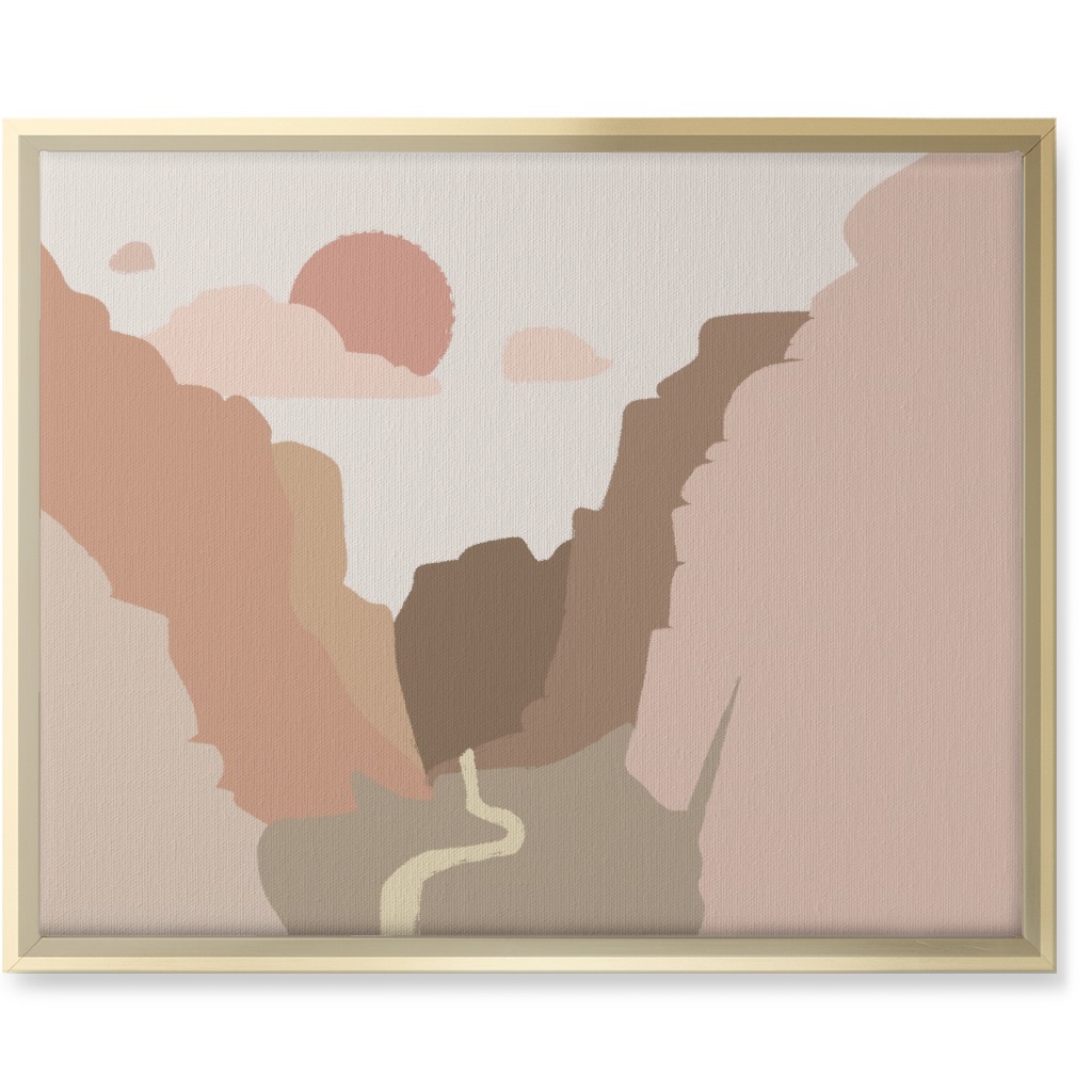 Zions Landscape Wall Art, Gold, Single piece, Canvas, 16x20, Pink, Beige