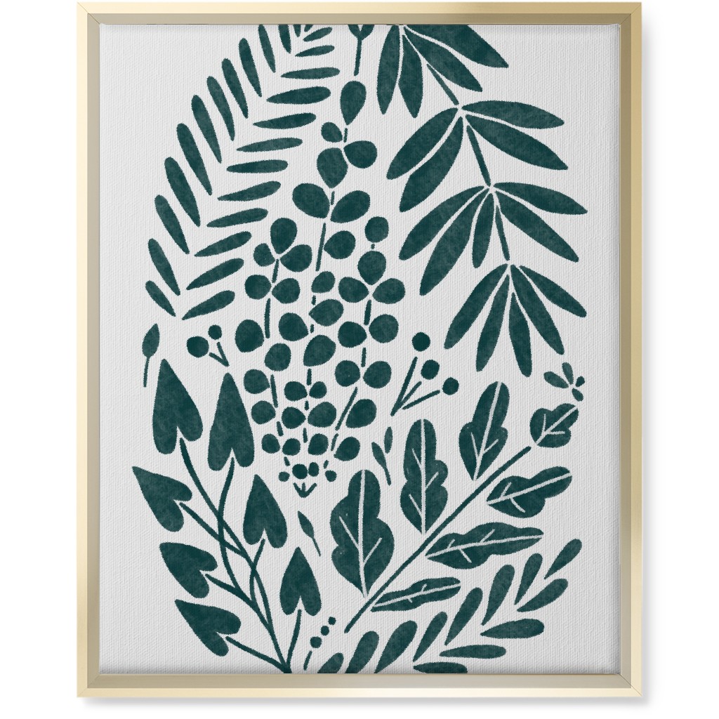 Botanical Composition Wall Art, Gold, Single piece, Canvas, 16x20, Green