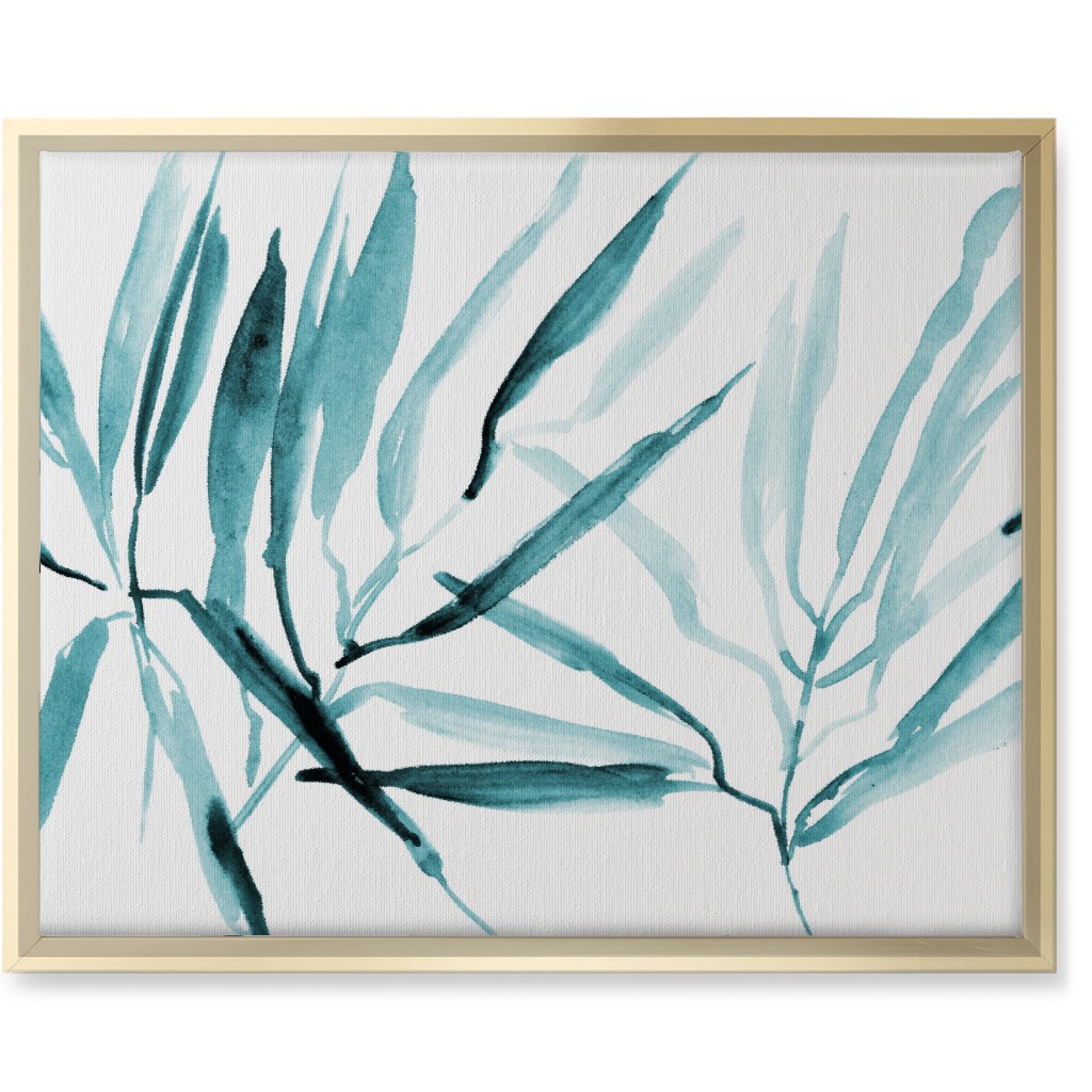 Watercolor Tropical Botanicals Wall Art, Gold, Single piece, Canvas, 16x20, Blue