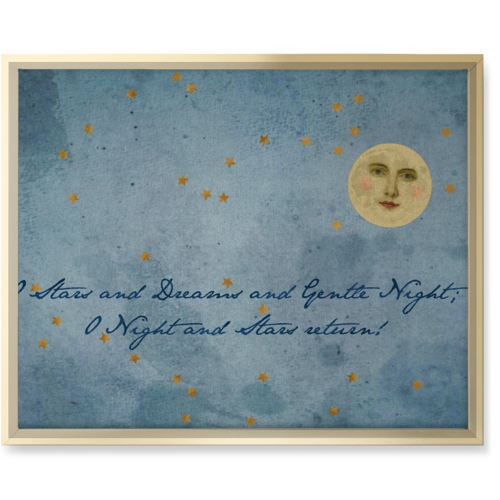 O Night - Blue Wall Art, Gold, Single piece, Canvas, 16x20, Blue, True Blue