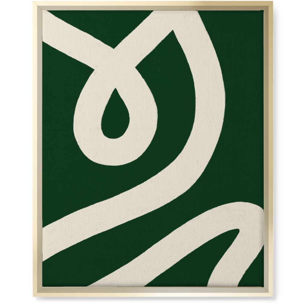 Tangled Brush Strokes V Wall Art, Gold, Single piece, Canvas, 16x20, Green, Kale