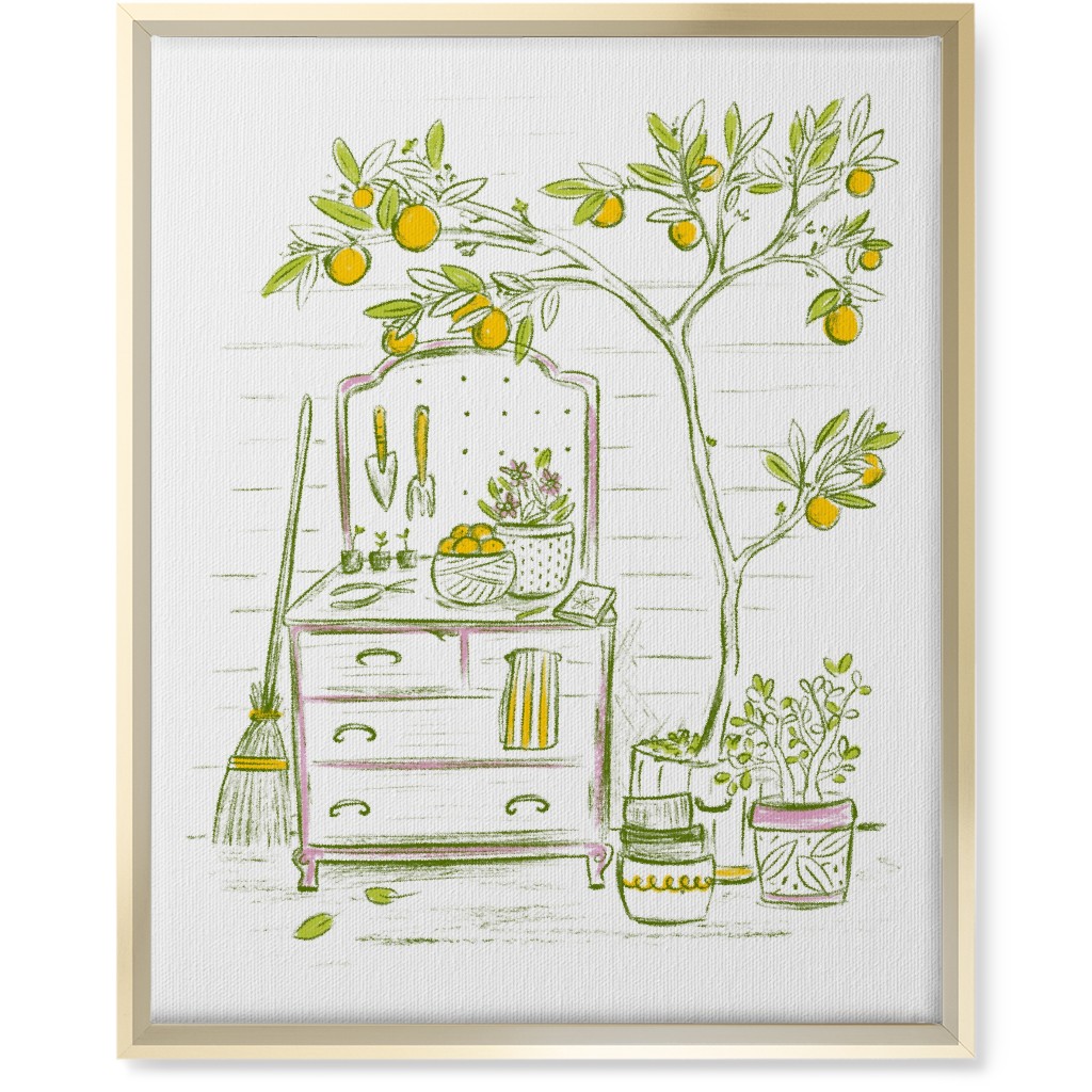 Lemon Tree - Yellow on White Wall Art, Gold, Single piece, Canvas, 16x20, Yellow, Classic Yellow