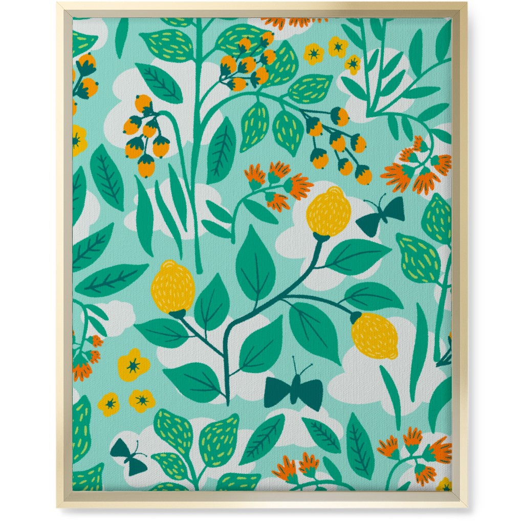 Color Garden - Green Wall Art, Gold, Single piece, Canvas, 16x20, Green
