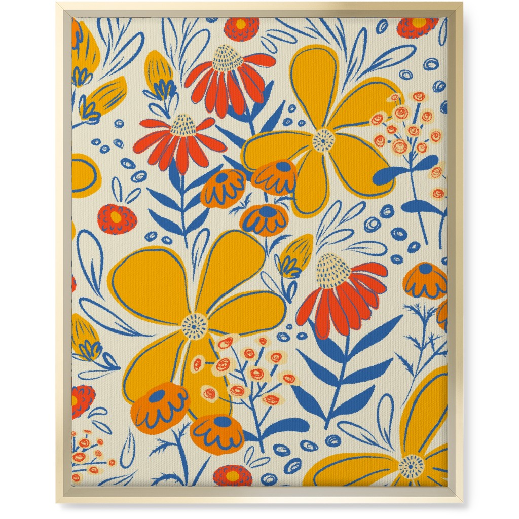 May Flowers - Multi Wall Art, Gold, Single piece, Canvas, 16x20, Yellow