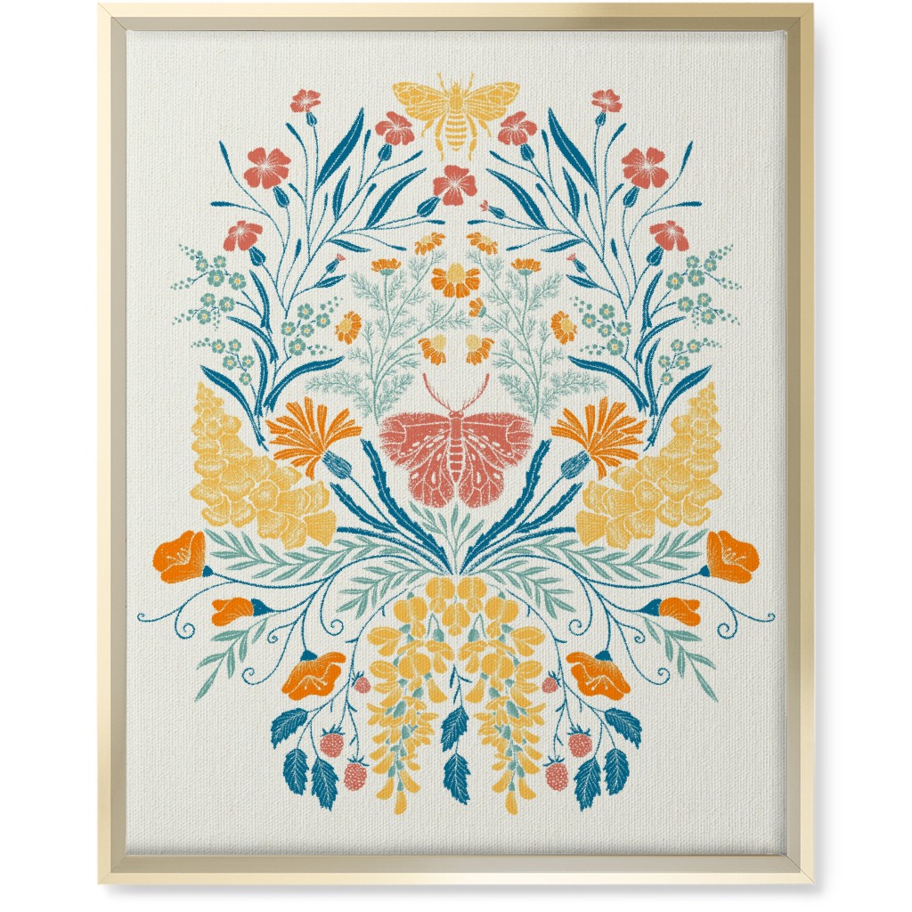 Wildflowers Wall Art, Gold, Single piece, Canvas, 16x20, Multicolor, White