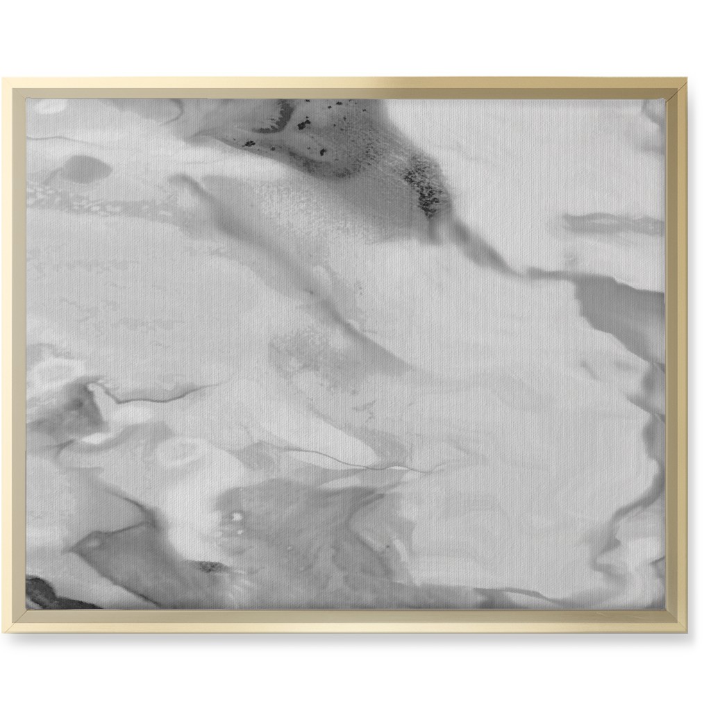 Carerra Marble - Watercolor Wall Art, Gold, Single piece, Canvas, 16x20, Gray