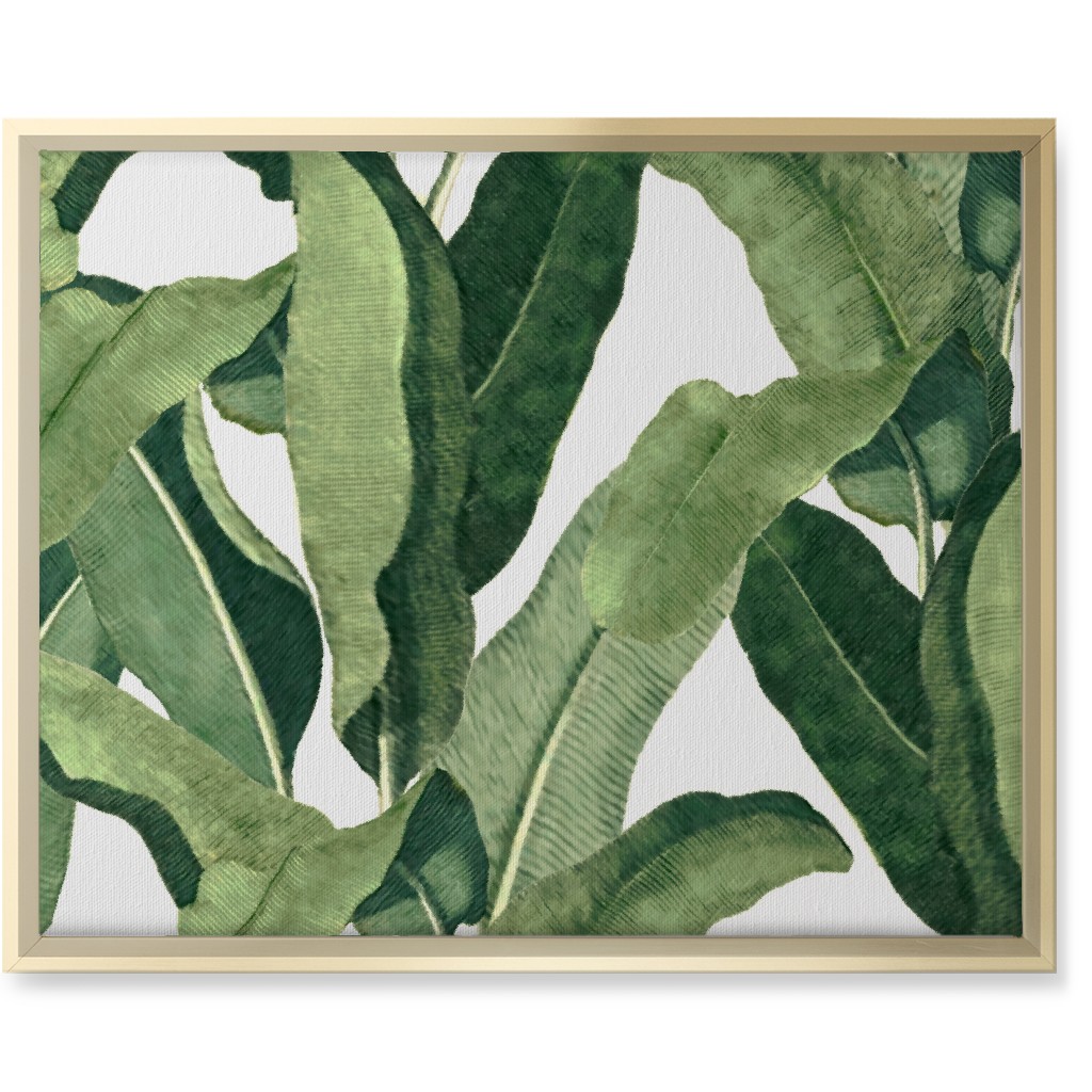 Tropical Leaves - Greens on White