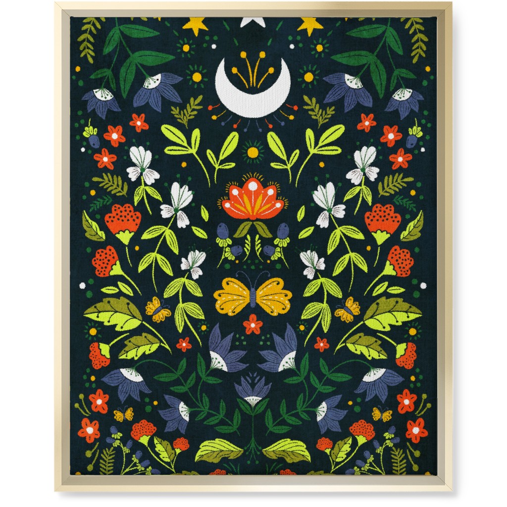 Night Garden - Multi Wall Art, Gold, Single piece, Canvas, 16x20, Multicolor