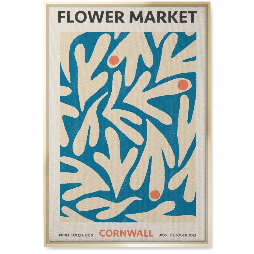 Flower Market - Blue Wall Art, Gold, Single piece, Canvas, 20x30, Blue