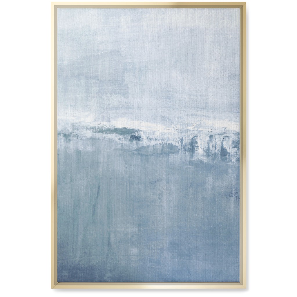 Left Tranquil Diptych - Blue Wall Art, Gold, Single piece, Canvas, 20x30, Blue, True Blue