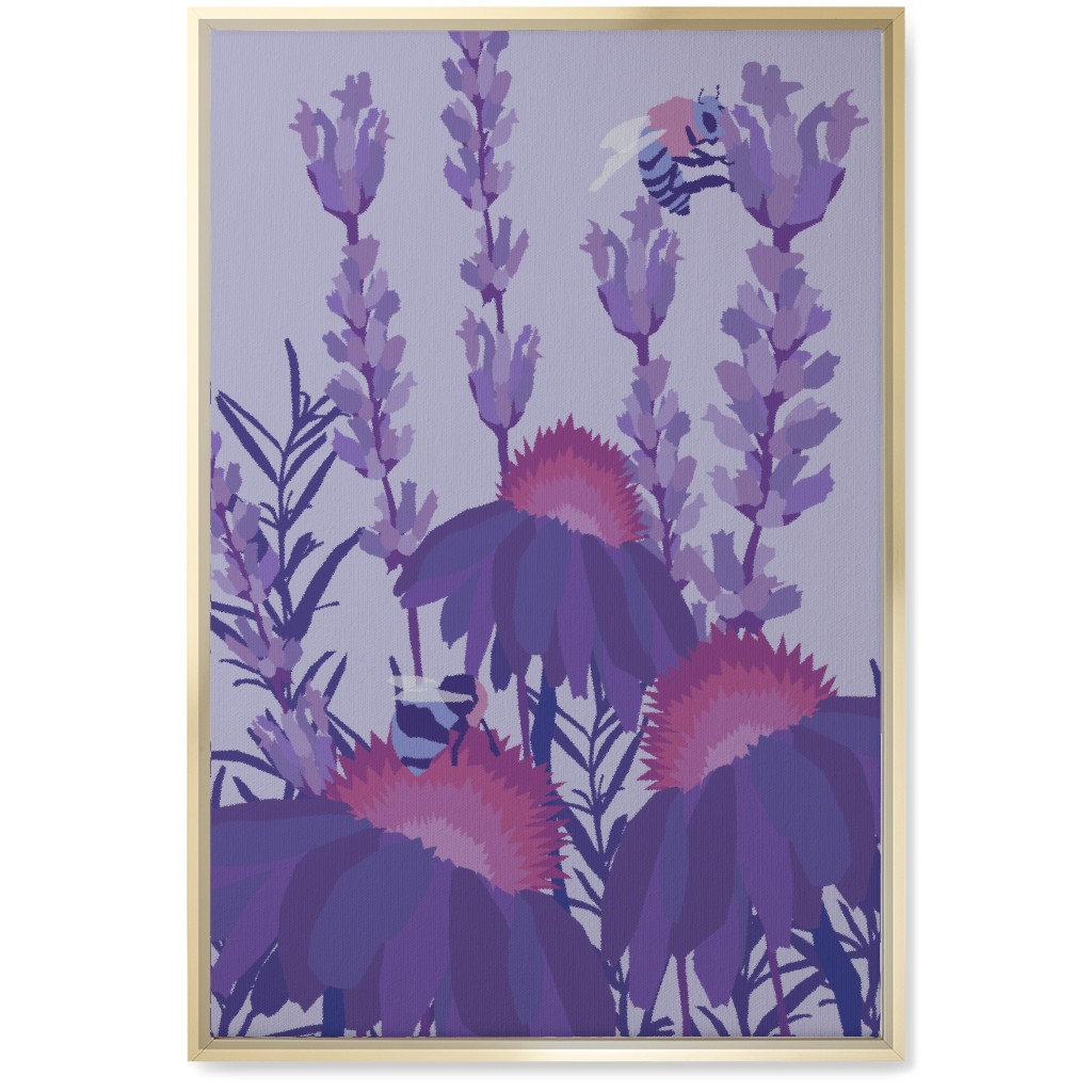 Lavender Fields - Purple Wall Art, Gold, Single piece, Canvas, 20x30, Purple