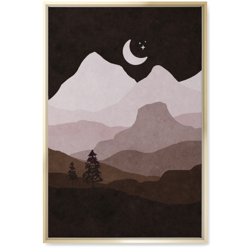 Mountain View Wall Art, Gold, Single piece, Canvas, 20x30, Brown, Coffee