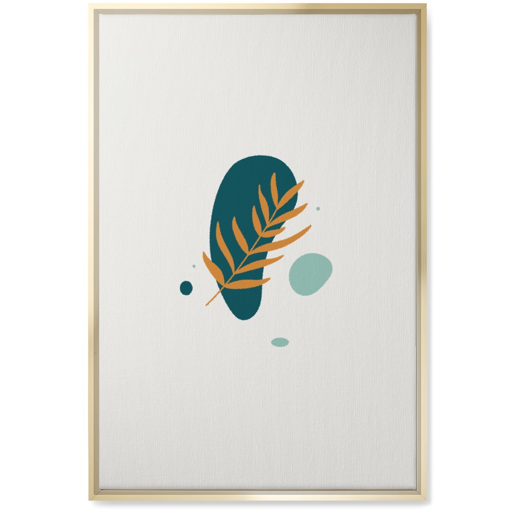 Green And Gold Leaf Wall Art