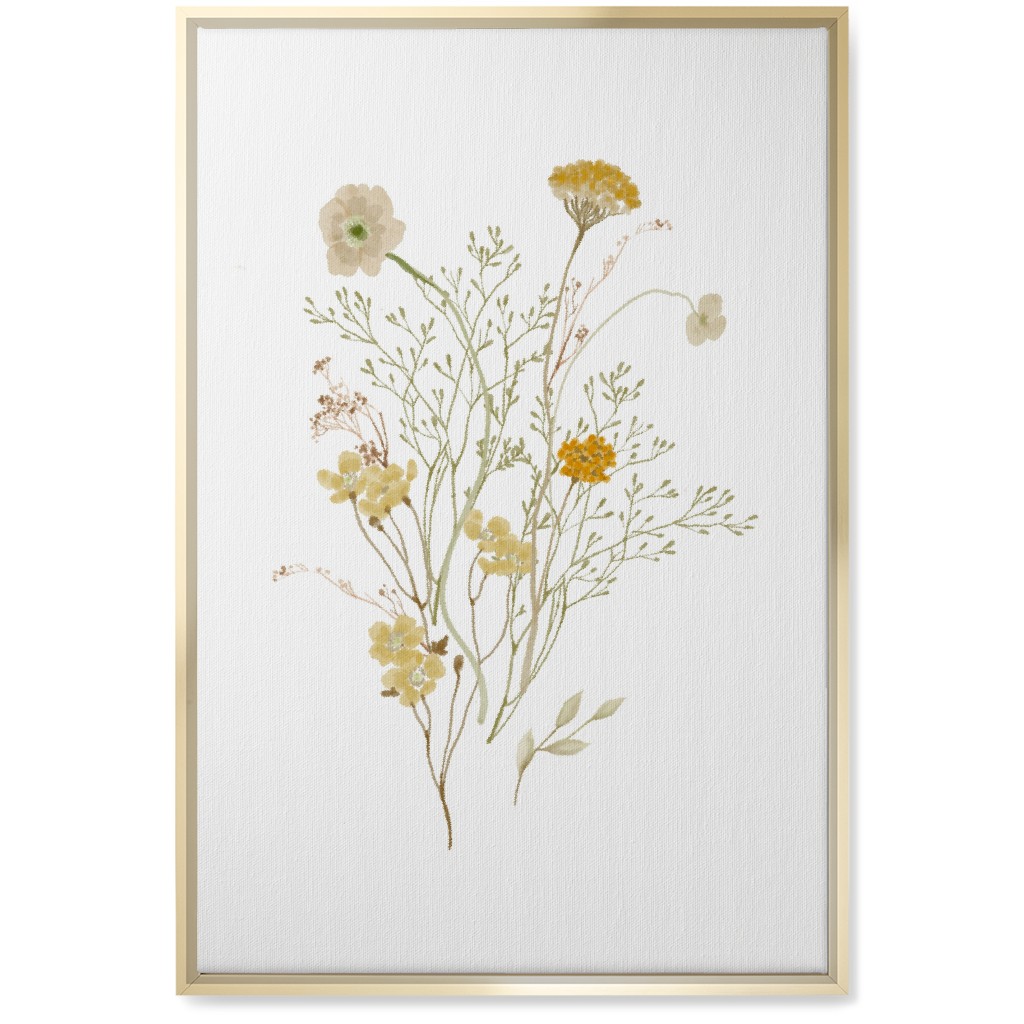 Picked Wildflowers - Yellow Wall Art, Gold, Single piece, Canvas, 20x30, Yellow