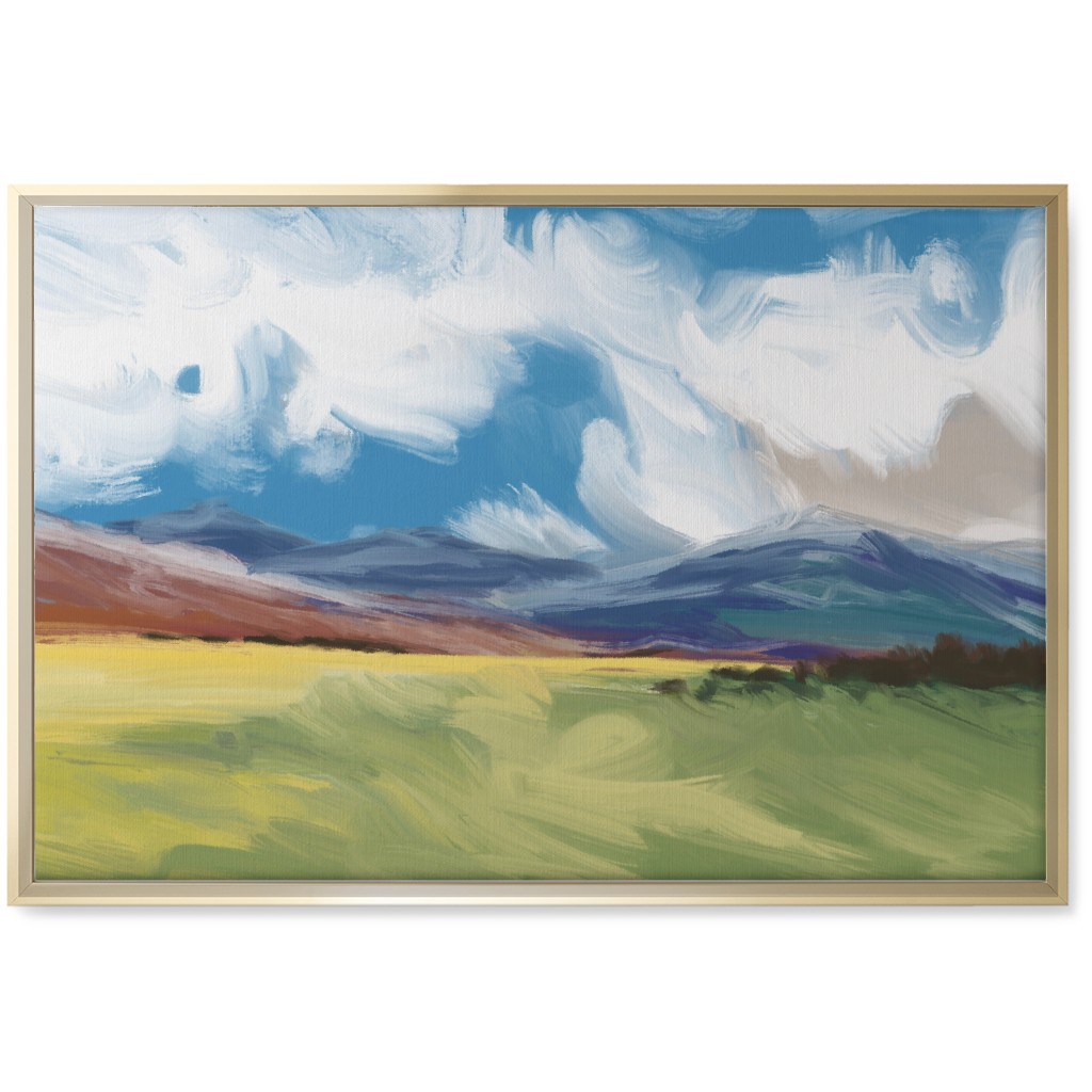 in the Distance Wall Art, Gold, Single piece, Canvas, 20x30, Blue, True Blue