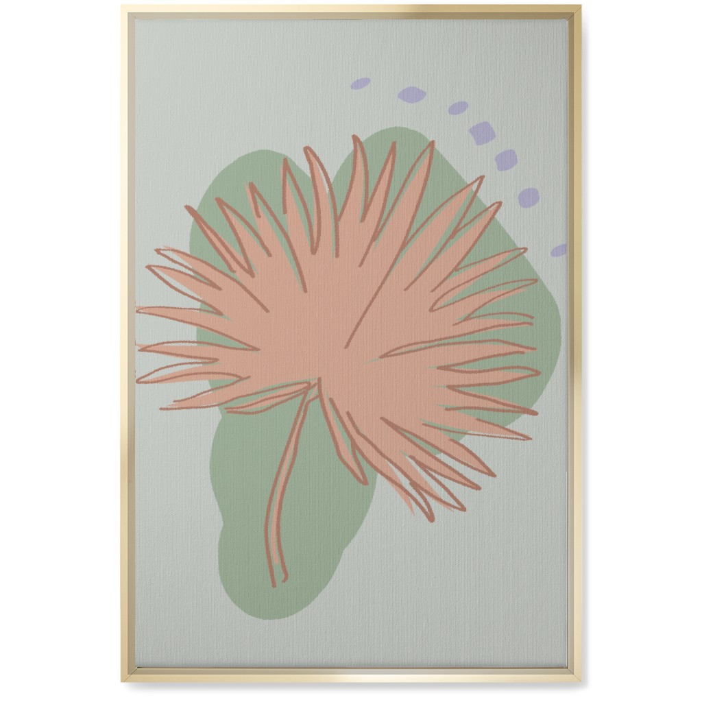 Modern Sabal Palm - Green Wall Art, Gold, Single piece, Canvas, 20x30, Green, Classic Green