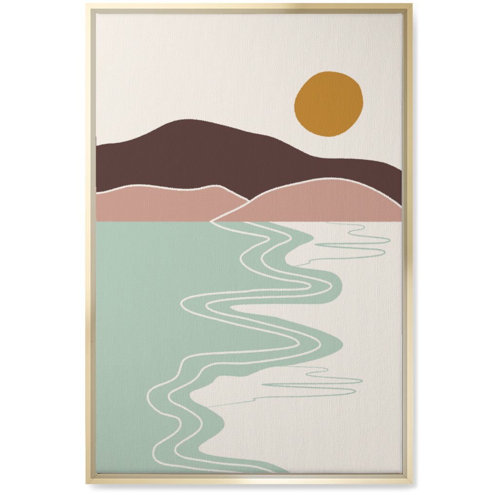 Minimal Beach - Earth Tones Multi Wall Art, Gold, Single piece, Canvas, 20x30, Multicolor