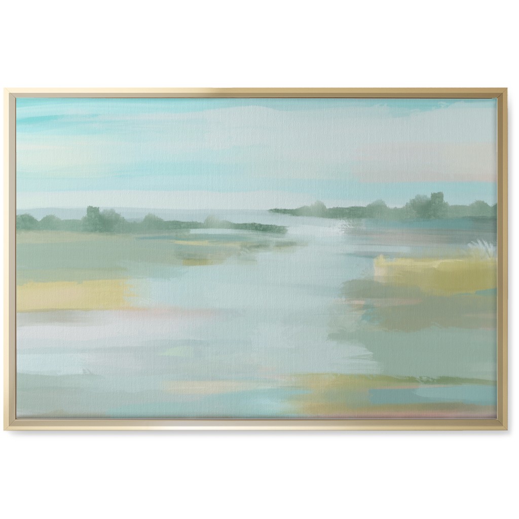 Tidewater Wall Art, Gold, Single piece, Canvas, 20x30, Blue, True Blue